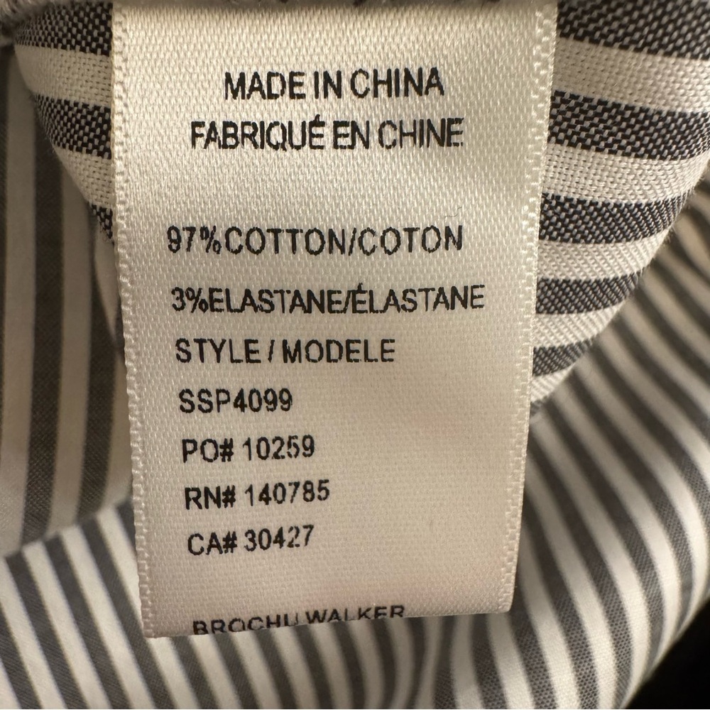 Brochu Walker Ashland Button Front Midi Dress - Fraser Grey Stripe L - Picture 10 of 13